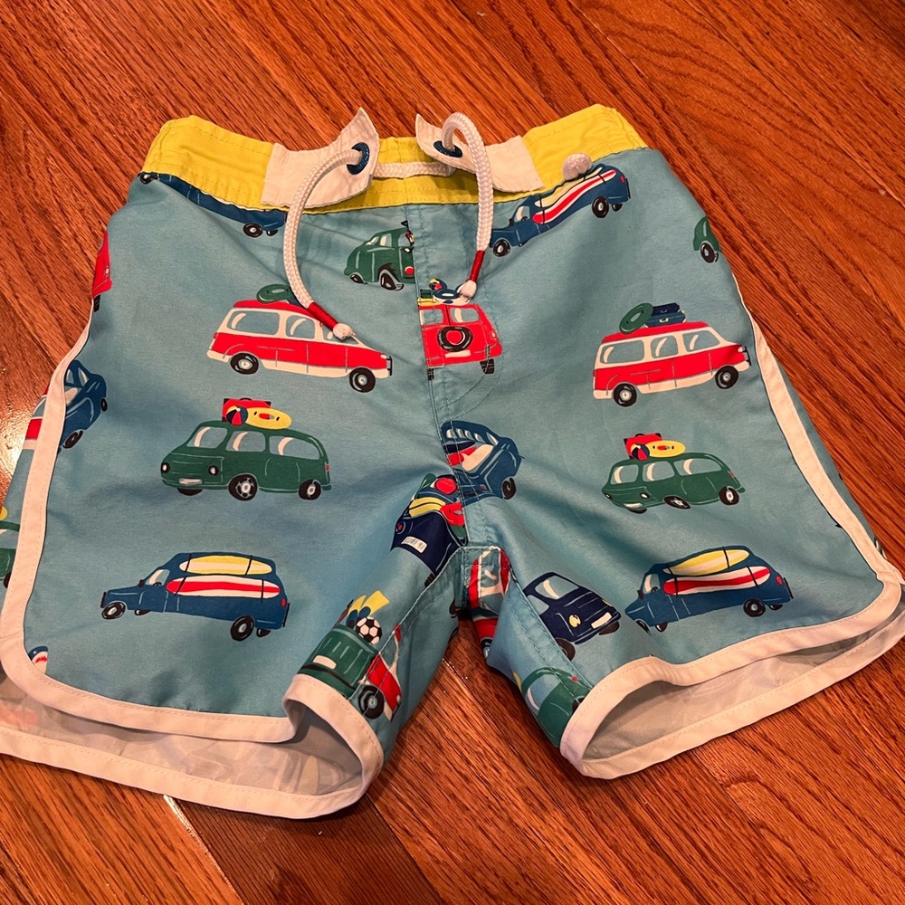 Mini Boden Size 4-5 boys Vehicle Swim Trunks